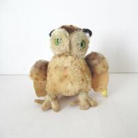Vintage STEIFF WITTIE Owl Mohair Toy: 1960s West German Collectible