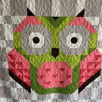 Pink owl quilt / girl quilt / woodland animal blanket / owl throw