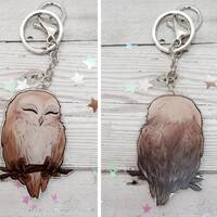 Barn Owl Cute Animal Double-Sided Acrylic Charm