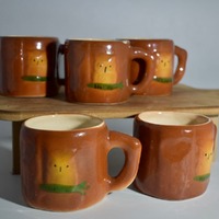 Vintage Set of Five Small Owl Mugs|Cute Owl Mugs|Gift for Owl Lovers|Gift For Her