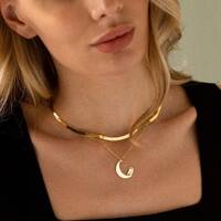 Moon and Owl Necklace, 925 Silver Moon Necklace | Gold Owl Necklace, Owl Pendant | Crescent Moon Nec