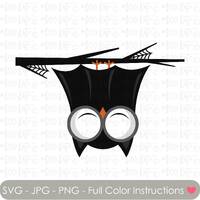 Bat Owl - SVG PNG JPG files *for Fall Halloween Autumn Pumpkin Spice Spooky Vampire Shirt Scrapbook 
