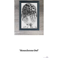 Monochrome Owl Animal Cross Stitch Embroidery Needlepoint Pattern PDF Ready For Instant Download