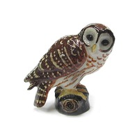 Northern Rose Multi Barred Owl Bird - Handmade Home Decor Bird Decorative Figurine Birthday Gift - M