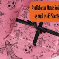 Pink Happy Halloween Wrapping Paper Pumpkin Owl design Eco friendly thick quality gift wrap paper Pe