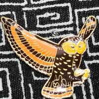 OWL Enamel Pin - Owl in flight pin - nocturnal bird - bird - rescue - wise old owl - barn - snowy -