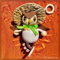 Miss Owl Bouncy - Girl Owl Wooden Toy Spring Jumper - Old World Style German Decorative - I Love Bou