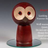 Turned Maple Owl Figurine, Two Piece Owl Sculpture, Decorative, Bird Statue, Office Decor, Unique Or