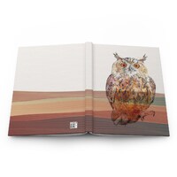 Gratitude Journal Owl Notebook Spirit Animal Gift Japanese Waves Pattern Meditation Journal Hard Bac