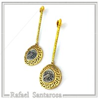 Athena Owl Tetradrachm Greek Coin Dangle Drop Earrings: Museum Replicas Oxidized & Gold-Filled S
