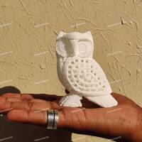 Owl in white Marble / Handmade Owl with Lattice work / Best for Home and Office Decoration / New Yea
