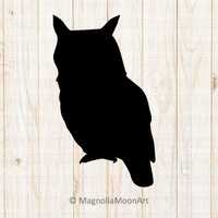 Owl Silhouette SVG DXF: Wilderness Clip Art (Digital Download)