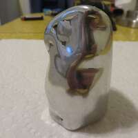Hoselton Sculpture Aluminum Owl Sculpture, Signed And Numbered 1672, Made In Canada