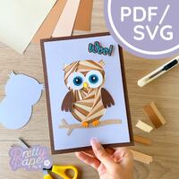 Owl Iris Folding Pattern PDF & SVG | Bird Beginner Iris Folding Pattern Download | Cut File | Ca