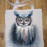 Owl Ukrainian Hand-Painted Linen Bag Nice And Easy Gift For Your Loves