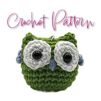 CROCHET PATTERN Owl keychain cute cotton green blue purple red orange yellow keychains backpacks tea
