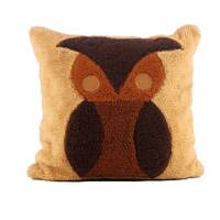 PILLOW OWL MASSIVE Vintage Mid Mod Chabby Chic Gift idea Girls Room Fuzzy 1980s abstract japan asian