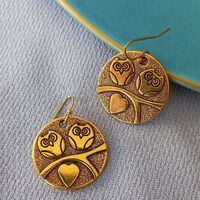 Gold owl earrings for women Cute owls dangle earrings Cool jewelry