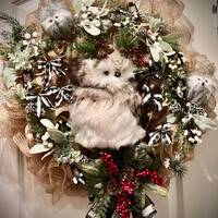 Christmas Owl Wreath