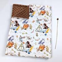 little wizard, magic owl blanket, personalized baby blanket, baby wizard blanket, newborn baby gift,