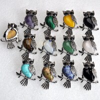 Owl Crystal Pendant，Natural Gemstone Jewelry，Gemstone Owl Pendant Owl Necklace Wholesale Gemston