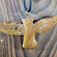 Rattlesnake Jasper Owl Pendant Necklace by Mother Earth Agates