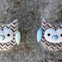 2 Baby Gray Owl Shank Buttons Size 3/4"