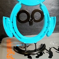 Owl Steel Horseshoe Art Custom Made Hand Made Welded