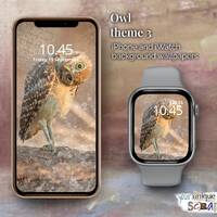 Apple Watch Face &ndash; Owl Theme 3 Wallpaper - iWatch wallpaper - iPhone Wallpaper - digital downl