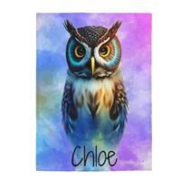 Personalized Owl Blanket, Owl Gift Ideas, Personalized Boy Girl Blanket, Owl Decor, Custom Name Blan