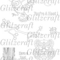 Night Owl File, Owl and Tree File, Printable Card Making, JPG, PDF File, Owl Design, Tree Designs