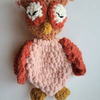 Owl Baby Lovey, READY TO SHIP, Woodland Animal Plush, Owl nursery decor