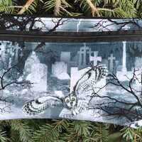 Owls shoulder purse clutch, optional wristlet/ shoulder strap, diabetic or knitting supply case, Owl