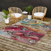 Outdoor Boho Rugs Tree Owl Flower Plant Artwork Carpet Area Rug Abstract Owls Painting Outside Floor