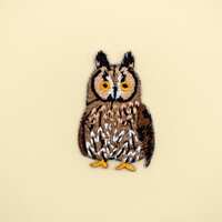 Stick-On Eurasian Eagle Owl Patch/Animal Badge/DIY Embroidery/Decorative Patch/Embroidered/Applique 