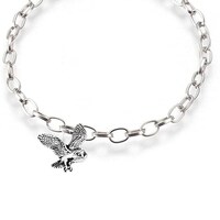 B19 Barn Owl   Made From English Pewter on belcher link chain perfect as a anklet or bracelet gift j