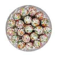 15mm Colored Owl Silicone Beads, Round Silicone Beads, Animal Owl Print Beads, Loose Beads, Charms B