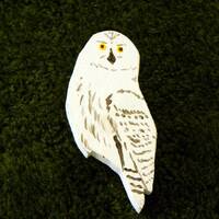 Hand Painted Snowy Owl Pin