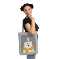 Owl & Polar Bear // Woven Tote Bag, Canvas Tote Bag, Shopping Bag, Botany Press Bag, Boho tote b