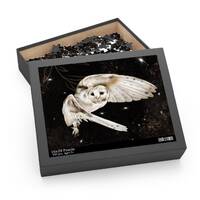 Snow Owl Puzzle, Night Jigsaw (120, 252, 500-Piece), Owl In The Night Puzzle, Family Game Night, Chr