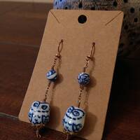 Blue Owl Earrings