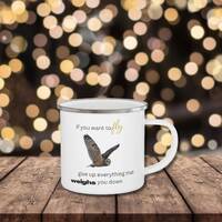 Owl Enamel Camping Mug - Inspirational Owl Mug - Owl Coffee Mug - Owl Cup - Owl Lover Gift - Owl Cof