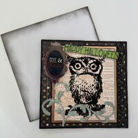 Owl Toil And Trouble Handmade Halloween Card