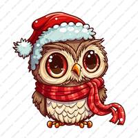 Christmas Owl PNG, Merry Christmas Owl Sublimation Design, Owl PNG, Owl PNG