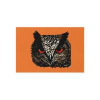 Hoot Owl Barn Owl Country Woodland Boho Wildlife Outdoor Rug Orange