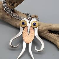 Owl Pendant Necklace - Silverware Fork Owl - Hoot Owl - Barn Owl
