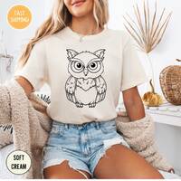 Owl Arts Shirt, Owl Lover Shirt, Gift for Animal Lovers, Summer Shirt, Birthday Gift, Gift For Owl L