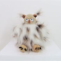 A vintage 1990s Jellycat Puffball Owl, desk toy, desk pet, desk pal, desk buddy, owl lover, bird lov