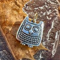 Nordic Owl Sterling & 18k pendant  DANA SCHNEIDER