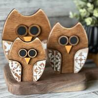 Owls 3 Sizes, Farmhouse, Shelf Sitter SVG Digital Download for Glowforge or Laser Not a Physical Ite